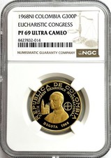 MONETA 1968 ORO COLOMBIA 300