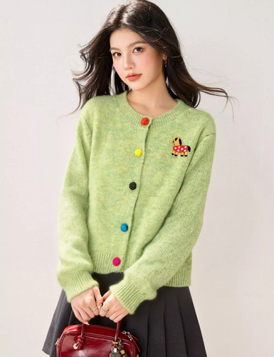 Cardigan donna verde invernale - cardigan,