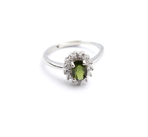 Anello tormalina verde - verde, con