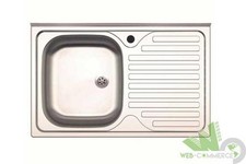 LAVELLO DA APPOGGIO ACCIAIO 1 VASCA SINISTRA + GOCCIOLATOIO DESTRA 80X50 CM