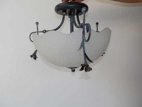 White satin glass - white, ceiling
