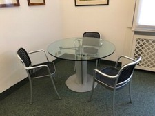 ESTEL mod ATENEO tavolo riunione cristallo rotondo diam.110 cm H 73cm