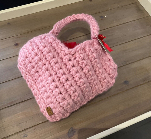 Borsa cuore crochet - borsa, fatta
