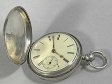 ANTICO OROLOGIO DA TASCA ARGENTO STERLING FULL HUNTER FUSEE 1867 - P JONES FUNZIONANTE c