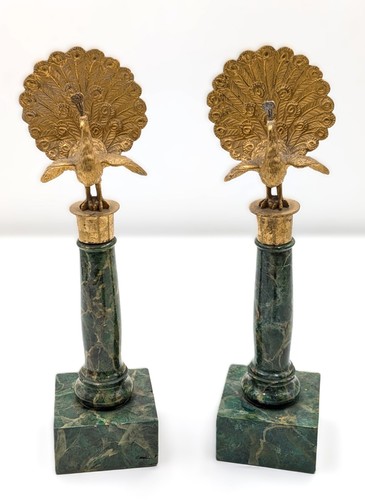 Coppia pavoni bronzo - pavoni, su