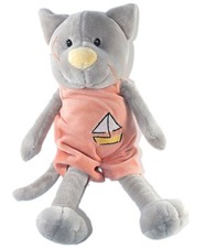 Doudou peluche Chat gris Egmont Toys Bateau 35 cm