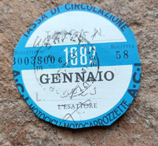 BOLLO ACI 1982 per moto