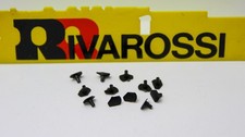 RIVAROSSI LOTTO RACCOLTA di 12 TESTE RESPINGENTI NERI per CARROZZE FS SCALA HO