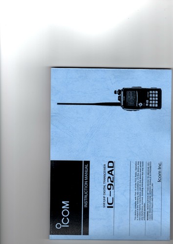 Nuovo icom 92ad - icom, manuale