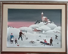 Quadro Naif "La Neve" Autore