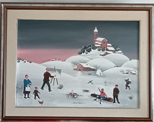 Quadro naif neve autore - quadro,