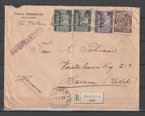 Regno 1924 raccomandata per - raccomandata,