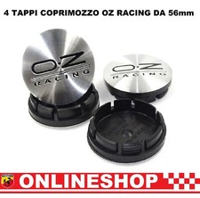 TAPPI COPRIMOZZO OZ RACING DIAMETRO 56mm IN ABS SILVER BLACK BORCHIE CERCHI LEGA