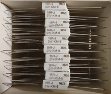 10X RESISTENZE, 15ohm, 5W, tolleranza 5%, ORIGINALI MODULOHM, NUOVE (NOS)