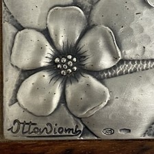 SCATOLA VINTAGE PORTASIGARETTE IN LEGNO JATOBA E ARGENTO 925  OTTAVIANI ITALIA