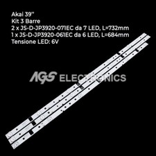 KIT 3 BARRE STRIP 10 LED TV MASTER  AKAI JS-LB-D-JP3920
