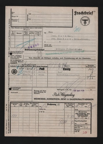 Lettera vettura 1939 rich - lettera,