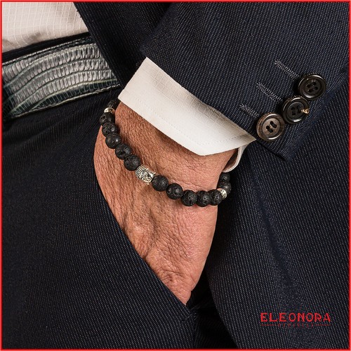 Bracciale uomo con - da, pietre