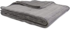 Serta Coperta Peluche Righe Damascate Lavabile in Lavatrice Completa/Grigio Regina