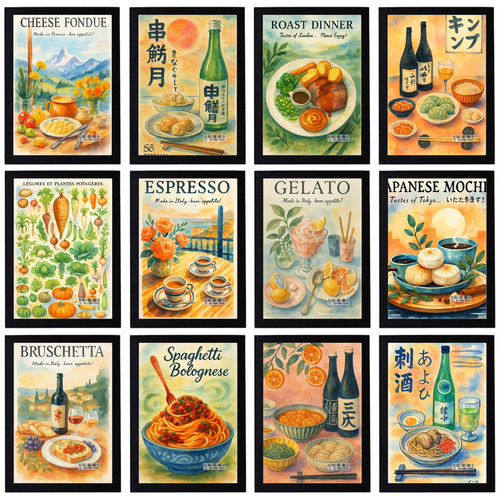 Poster vintage food bar - food,