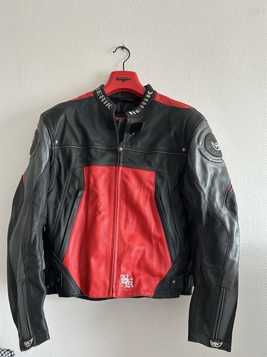 Blouson moto cuir berik - berik, –