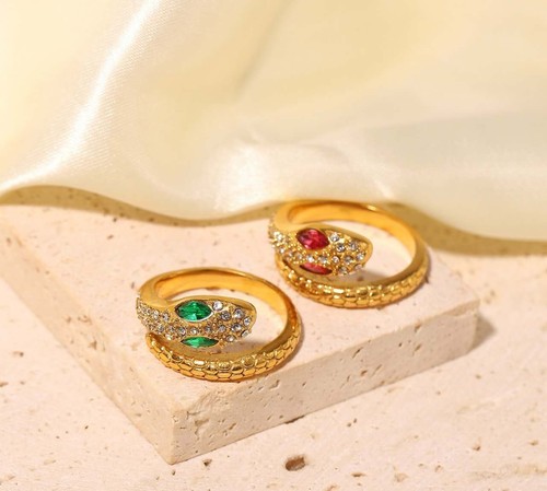 Anello serpente acciaio - serpente,