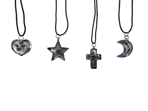 Collana con ciondolo vetro - collana,
