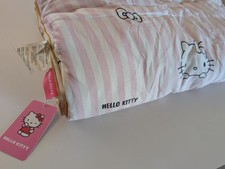 Trapunta estiva Hello Kitty Sanrio rosa righe bianche queen size nuova con etichetta