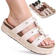 Donna XXL Plateau Pantofole Sandali Muli Pantofola Ciabatte