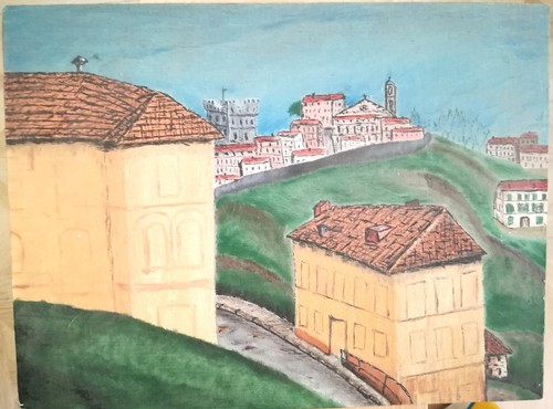 Borgo antico quadro olio - "borgo,