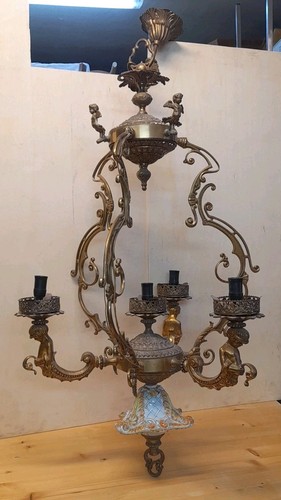 Antico lampadario bronzo - lampadario,