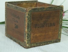 Antica scatola in legno per sigari Contenitore per sigari  Porta oggetti d'epoca