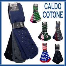 3 PAIA Calzini ANTISCIVOLO Uomo Donna Caldo Cotone Calze Gommate Antisdrucciolo