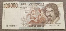 100000 LIRE CARAVAGGIO 1°