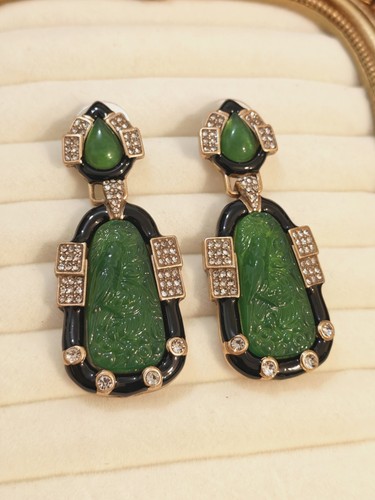 Orecchini vintage con giada - orecchini,