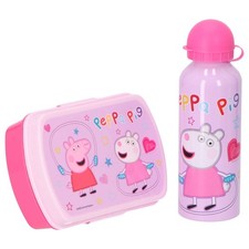 Set Peppa Pig portapranzo e borraccia in alluminio con scatola regalo anni 3+