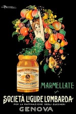 Poster Manifesto Locandina Pubblicitaria Marmellata Ligure Lombarda 32x47 Cm.