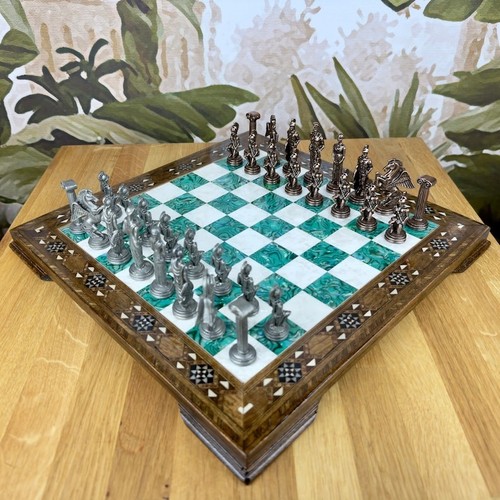 Antico set scacchi fatto - set,