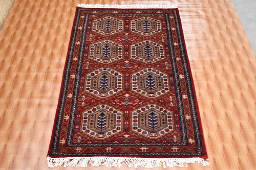 Hand knotted 3x5 - afghan, red