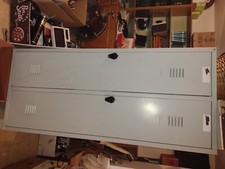 ARMADIO ARMADIETTO SPOGLIATOIO 2 POSTI 175X68X34CM IN LAMIERA METALLO GRIGIO 