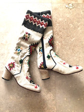 Vintage Penny Lane Boots 60s Gogo Boots 70s Boots Tapestry Kilm Gogo