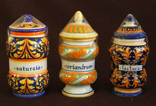 A1 -3X ALBARELLO VASO VASETTO PORTA SPEZIE SPEZIALE DA FARMACIA CERAMICA TOGNANA