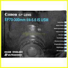 Manuale Obiettivi Canon EF-S 70/300mm f4-5,6 IS USM Istruzioni Italiano EN FR DE