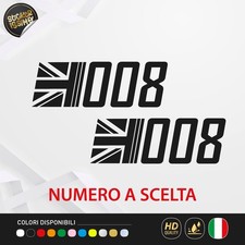 2 Adesivi Numeri Bandiera