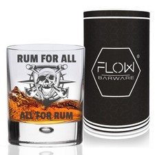 RUM GLASS Pirate Design Mojito, Cocktail Rum Tumbler Divertente Bar Regalo per Uomo