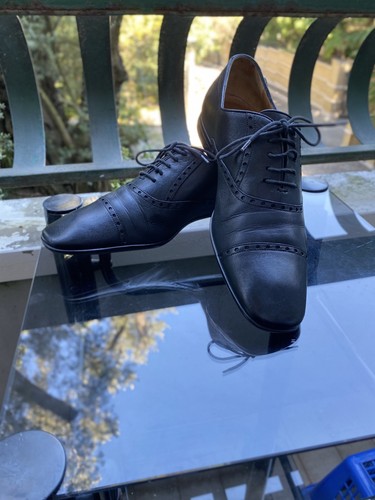 Gucci black leather brogue - black,