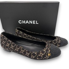 Ballerine Chanel tweed nero