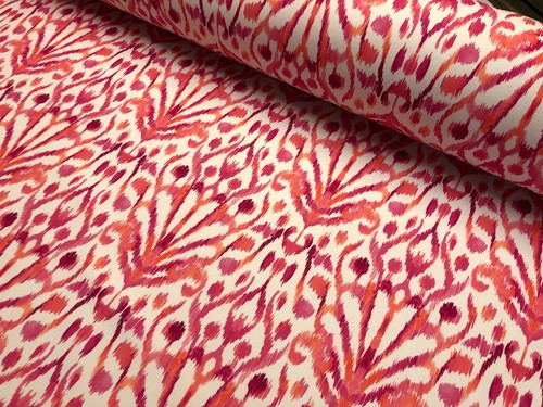 Ventaglio floreale rosa - , ikat
