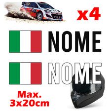 Adesivi Nome Personalizzati Bandiera Italiana Auto Moto Casco Bici