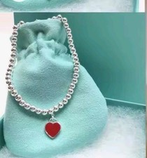  Bracciale Di Lusso Sfere mm 04 AG.925 Con Cuore Red T Leggi L'Inserzione